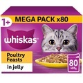 Whiskas 1+ Cat Pouches Poultry Feasts Mega Pack in Jelly
