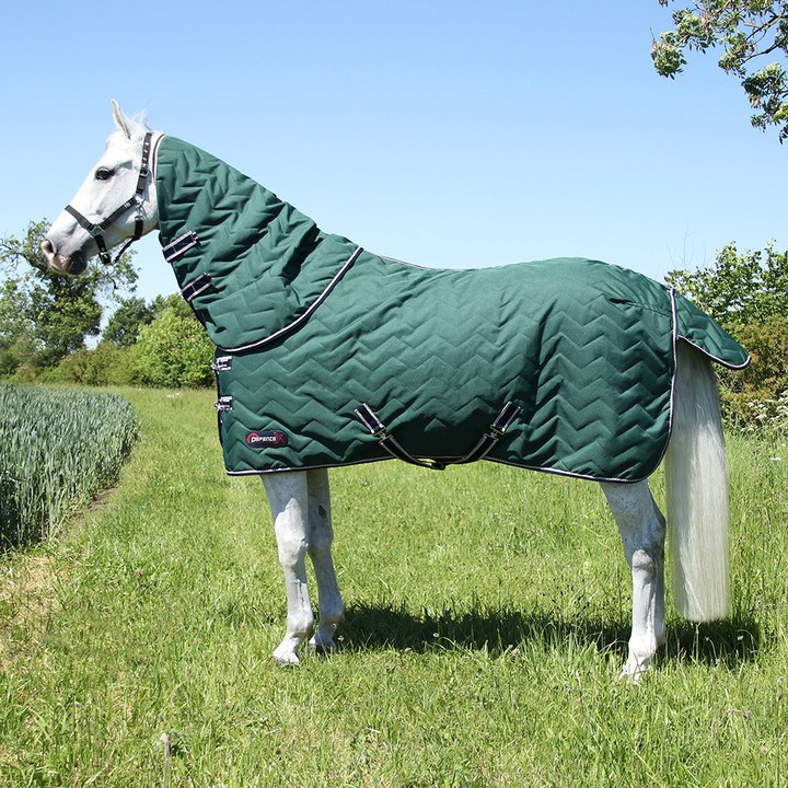 DefenceX System 100 Stable Rug with Detachable Neck Cover Green/Navy/Light Grey