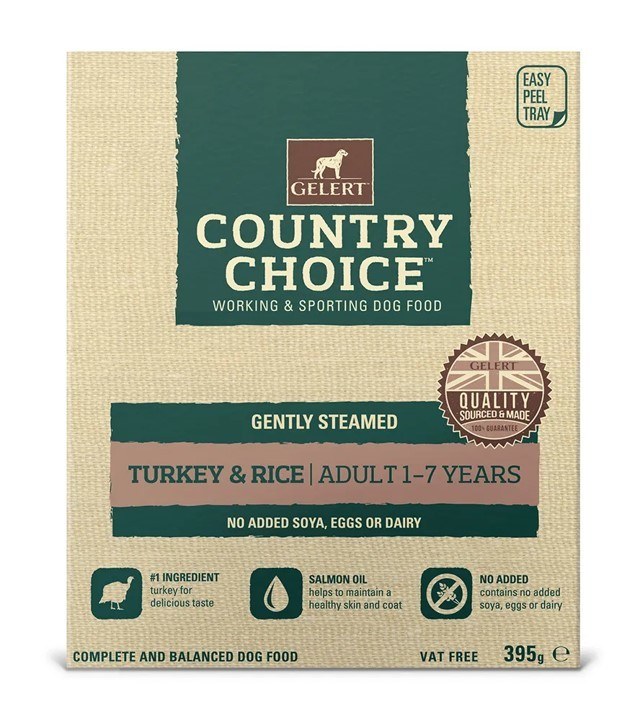 Gelert Country Choice Gently Steamed Turkey Dog Food