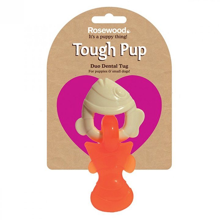 Rosewood Tough Toys Duo Texture Dental Tug Puppy Fish