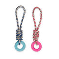 Ancol Small Bite Rope & Ring for Dogs Blue/Pink