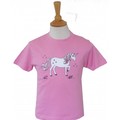 British Country Collection Dancing Unicorn Childs T-Shirt Pink