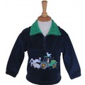 British Country Collection Farmyard Childrens Fleece Jacket Navy