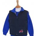 British Country Collection Three Tractors Childrens Navy Gilet