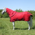 DefenceX System 200 Stable Rug with Detachable Neck Cover Dark Red/Navy/Light Grey