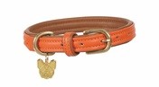 Digby & Fox Padded Leather Dog Collar Orange