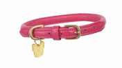 Digby & Fox Rolled Leather Dog Collar Pink