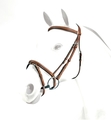 Equipe Emporio Brown Flash Bridle With Brass Fittings