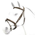 Equipe Emporio Rolled Browband Flash Bridle Silver Fittings Brown