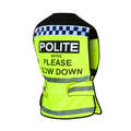 Equisafety Polite Childs Waistcoat Please Slow Down Yellow