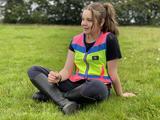 Equisafety Reflective Multi Colour Hi Vis Child Waistcoat Pink & Yellow