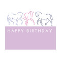 Gubblecote Beautiful Greetings Card Happy Birthday Horse Outline