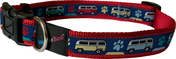 Hem & Boo Camper Van Dog Collar Blue