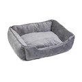 House of Paws Velvet Square Bed Grey for Dogs