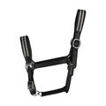 Hy Equestrian Anodize Leather Head Collar for Horses Black/Silver