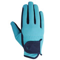 Hy Equestrian Belton Childrens Riding Gloves Navy/Teal