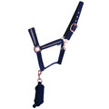 Hy Equestrian Sparkling Head Collar & Lead Rope Set Navy/Rose Gold