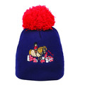Hy Equestrian Thelwell Collection Practice Makes Perfect Bobble Hat Navy/Red