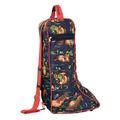 Hy Equestrian Thelwell Collection Practice Makes Perfect Boot Bag Navy/Red