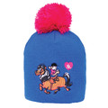 Hy Equestrian Thelwell Collection Race Bobble Hat Cobalt Blue/Magenta
