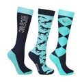HYCONIC Pattern Socks by Hy Equestrian Navy/Teal