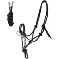 Knotted Halter with Reins Black