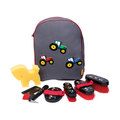 Little Knight Tractor Collection Complete Grooming Kit Rucksack for Kids Charcoal Grey/Red
