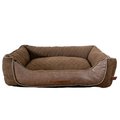 Pet Brands Hound Premium Quilted Sofa Bed With Faux Leather Panel