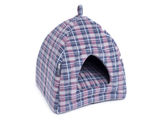 Petface Dove Grey Check Cat Igloo Bed