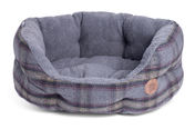 Petface Grey Tweed Oval Dog Bed
