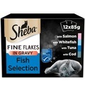 Sheba Fine Flakes Cat Pouches Fish Selection in Gravy