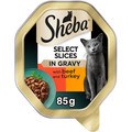 Sheba Select Slices Cat Tray with Beef & Turkey in Gravy