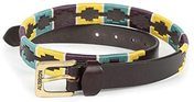 Shires Aubrion Drover Skinny Polo Belt Yellow/Dark Green/Purple