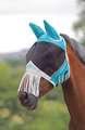 Shires Fine Mesh Fly Mask with Ears & Nose Fringe Teal