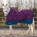 StormX Original 100 Turnout Rug for Horses Thelwell Collection Pony Friends Imperial Purple/Pacific Blue