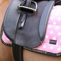 Supreme Products Dotty Fleece Saddle Pad Rosette Red