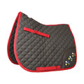 Tractor Collection Saddle Pad By Little Knight Charcoal Grey & Red