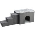 Trixie Harvey Cave with Steps Grey/White-Black for Dogs