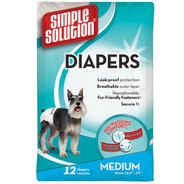 Simple Solution Disposable,Small Dog Diaper 12 count 