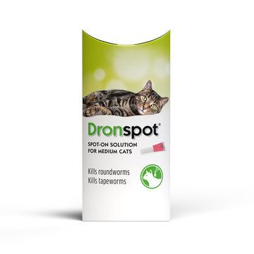 dronspot spot on wormer for medium cats 25 to 5kg zb53