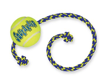 KONG AirDog Squeakair Ball with Rope Dog Toy