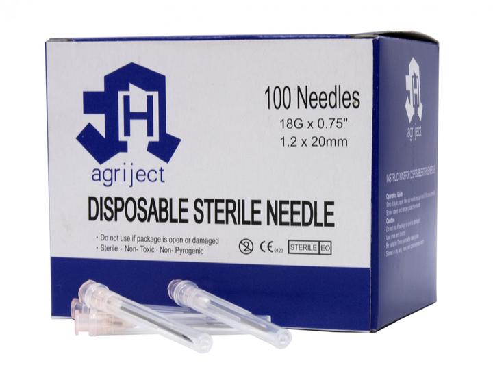 Agrihealth Needles Disposable Agriject Poly Hub 18g x 3/4"