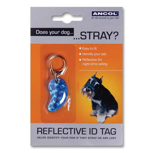 Ancol Dog Reflective ID Tag Assorted