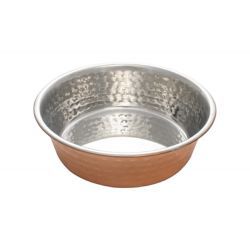 Ankur Hammer Copper Dog Dish Bowl