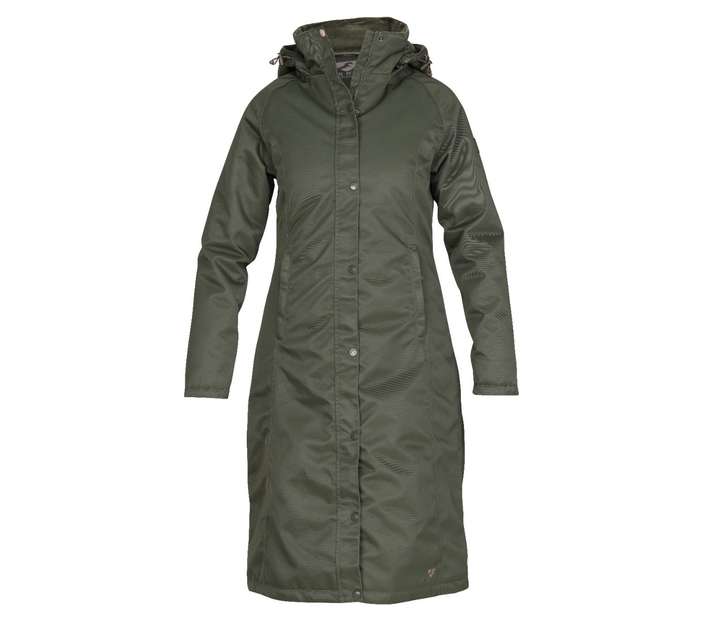 Aubrion Ladies Halcyon Long Waterproof Coat Green