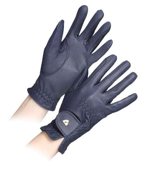 Aubrion Leather Riding Gloves Navy