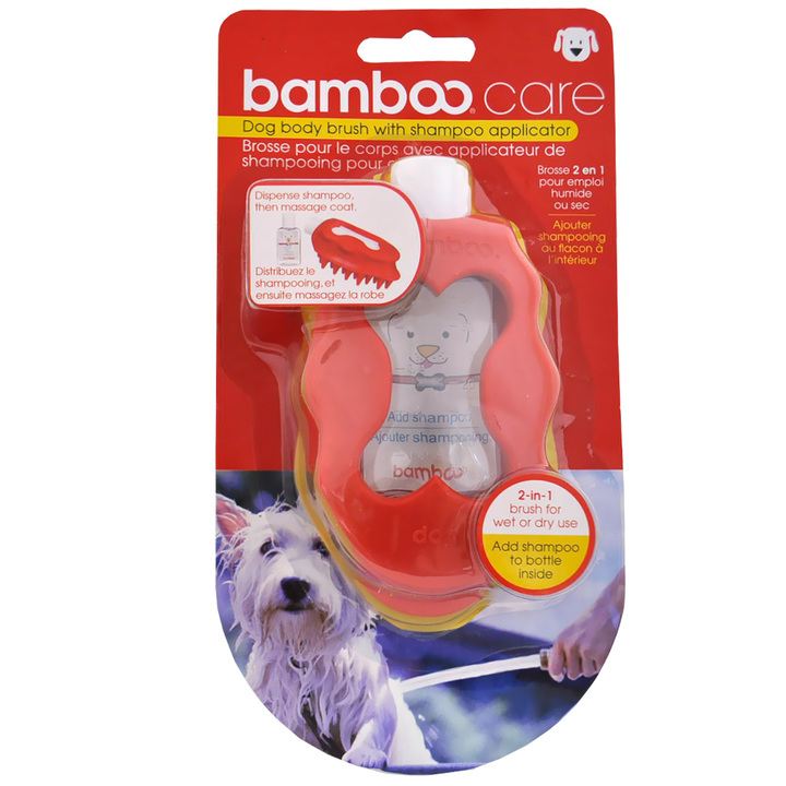 Ancol Bamboo Dog Body Brush & Shampoo Applicator