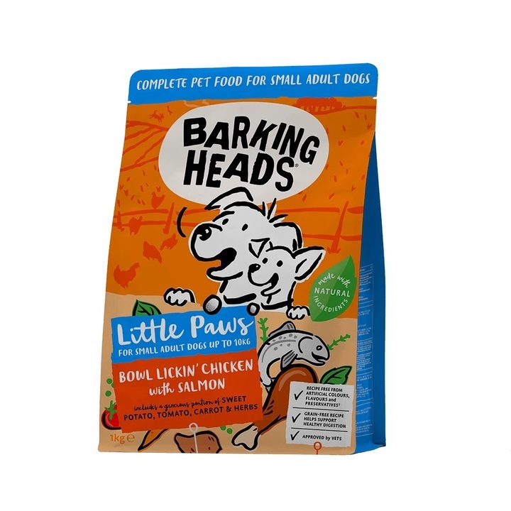 Barking Heads Little Paws Bowl Lickin Chicken with Salmon Dog Dry Food