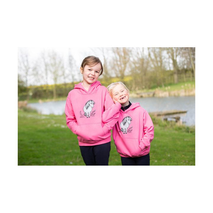 Battles British Country Collection Bracken Pony Childrens Hoodie Candy Floss Pink