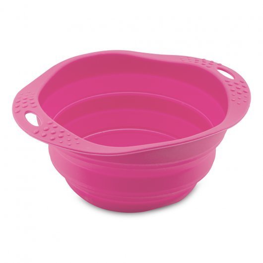 Beco Pets Collapsible Travel Pink Dog Bowl